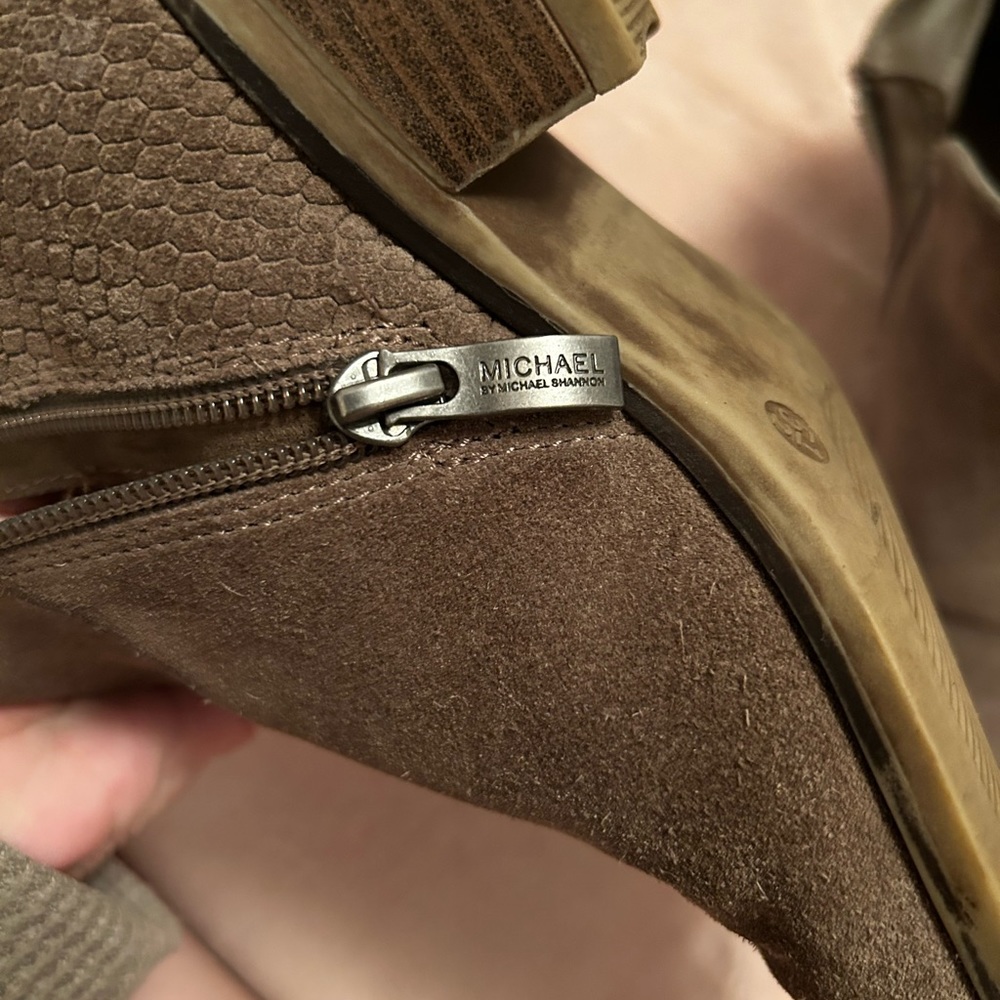 Gray Suede Booties - image 3